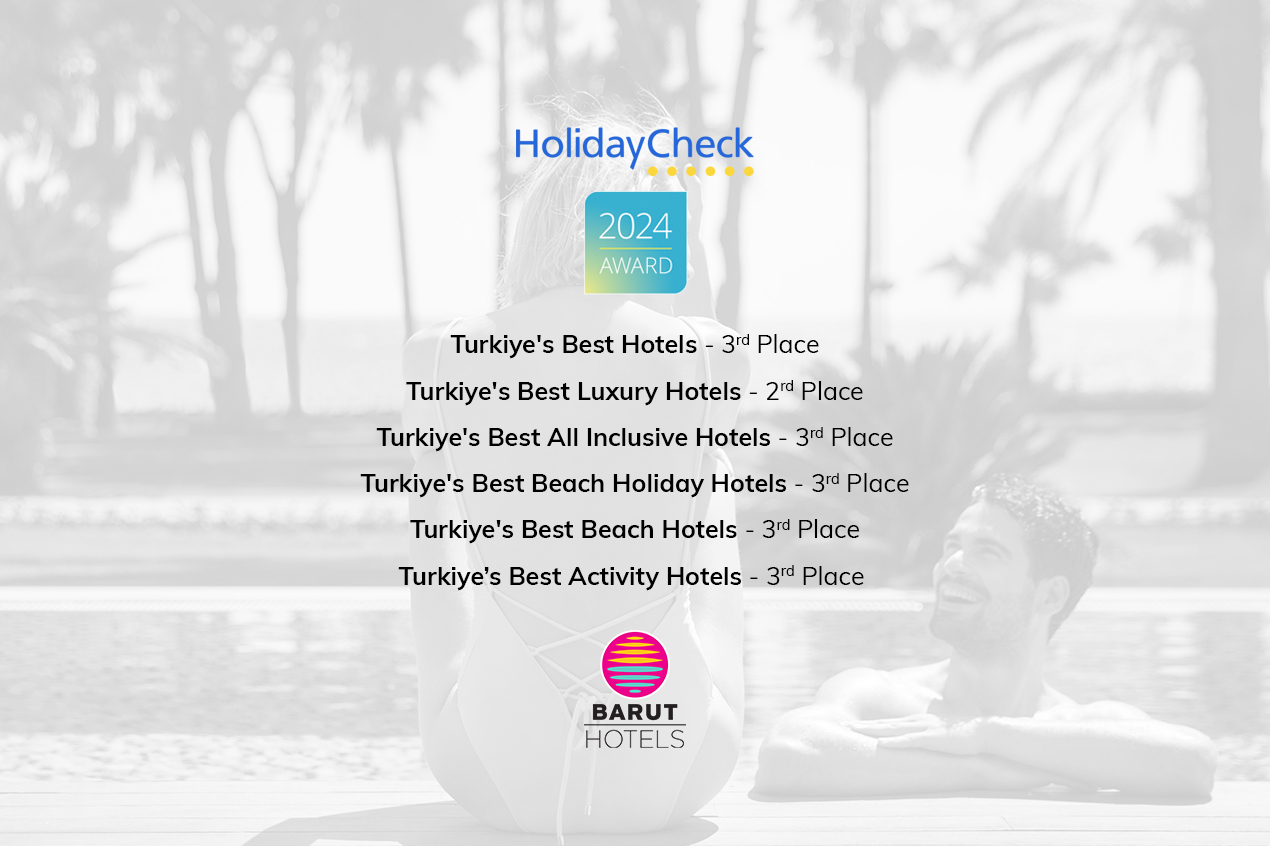 ARUM BARUT COLLECTION RANKED 3RD BEST HOTEL IN TURKEY AND AMONG THE TOP TEN BEST HOTELS IN THE MEDITERRANEAN WORLDWIDE